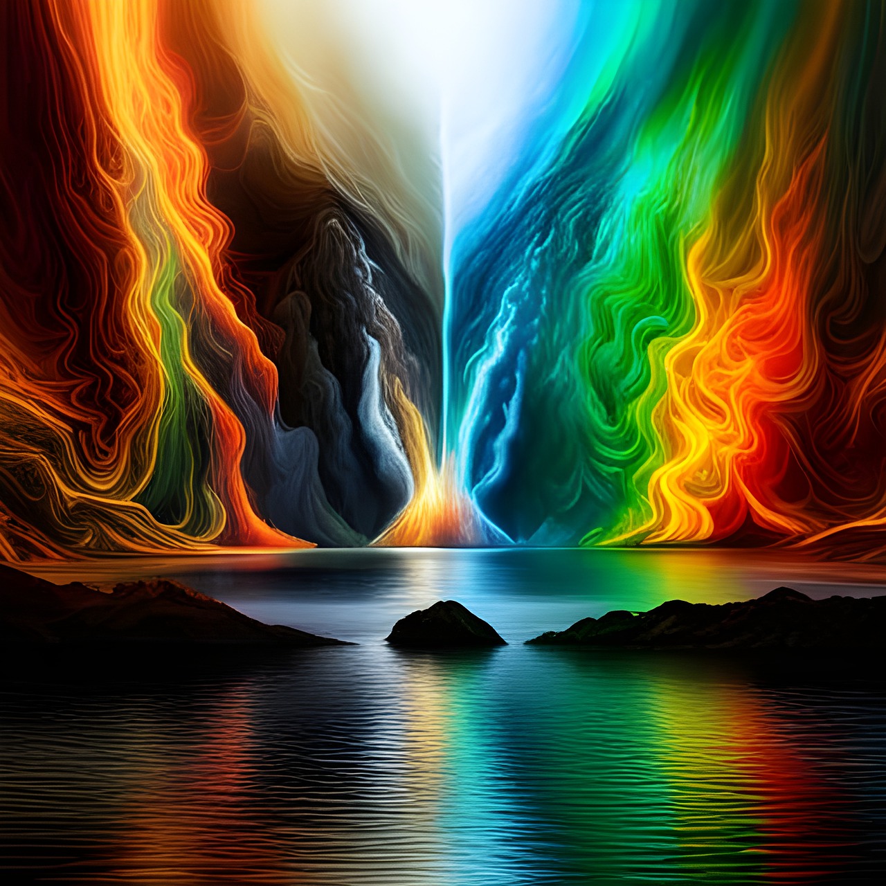 ai generated, water, earth